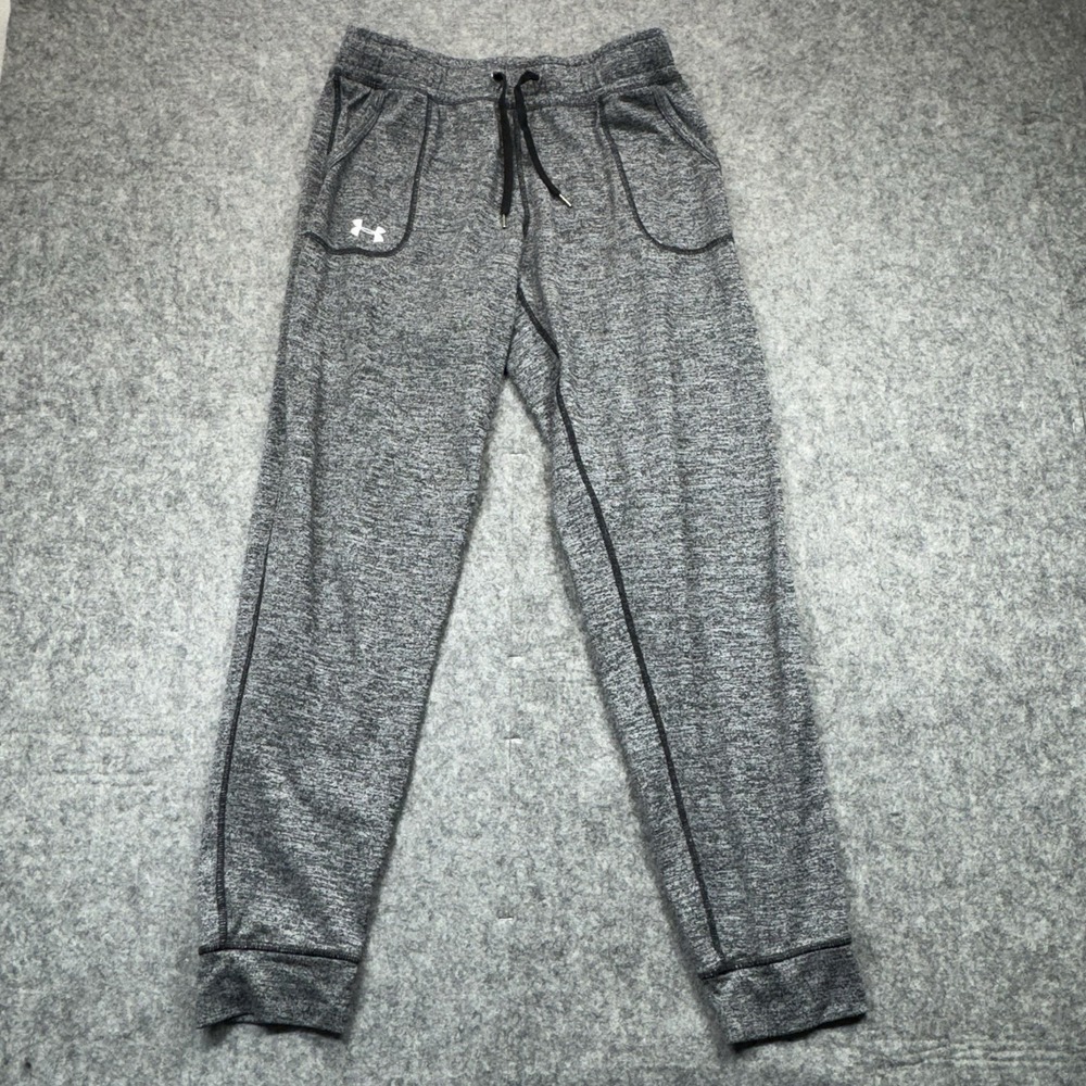 Under Armour Joggers Men's Small Gray Black Elastic Waist High Rise Loose Fit - Picture 2 of 10